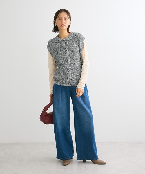 ELENCARE DUE（エレンカーレデュエ）の「・ELENCARE DUE デニムタックワイドパンツ（デニムパンツ・レディース・インディゴブルー/ダークインディゴブルー/ブラック・FREE）」の17枚目の写真