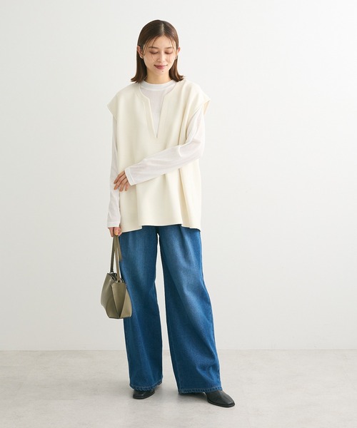 ELENCARE DUE（エレンカーレデュエ）の「・ELENCARE DUE デニムタックワイドパンツ（デニムパンツ・レディース・インディゴブルー/ダークインディゴブルー/ブラック・FREE）」の21枚目の写真