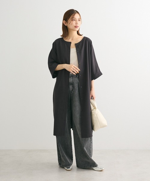 ELENCARE DUE（エレンカーレデュエ）の「・ELENCARE DUE デニムタックワイドパンツ（デニムパンツ・レディース・インディゴブルー/ダークインディゴブルー/ブラック・FREE）」の4枚目の写真