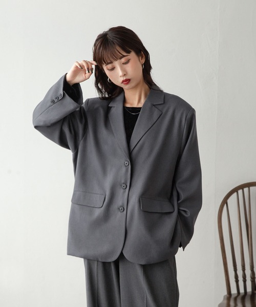 美品/L◆チルコロ【現行タグ/霜降り メランジ調◆テーラードジャケット】伸縮性 LAMOND ラモンド / TAILORED JACKET テーラードジャケット