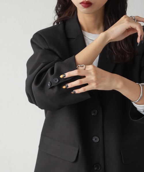 Chillfar（チルファー）の「ルーズテーラードジャケット（テーラードジャケット・レディース・ベージュ/ネイビー/ブラウン/ブラック/グレー・FREE）」の16枚目の写真