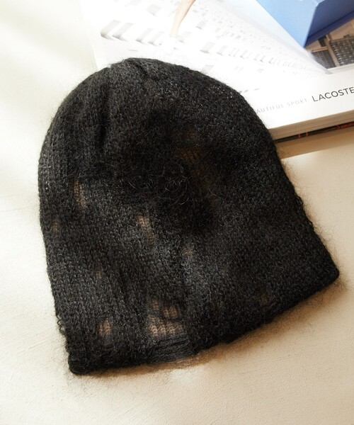 FREAK'S STORE(フリークスストア)の「RACAL/ラカル Mohair Damage Layered Knit Cap/モヘア ダメージレイヤード ニットキャップ(ニットキャップ/ビーニー・レディース・ナチュラル/グレー/ブラック/ラベンダー・ONE SIZE)」の2枚目の写真