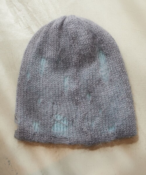 FREAK'S STORE(フリークスストア)の「RACAL/ラカル Mohair Damage Layered Knit Cap/モヘア ダメージレイヤード ニットキャップ(ニットキャップ/ビーニー・レディース・ナチュラル/グレー/ブラック/ラベンダー・ONE SIZE)」の10枚目の写真