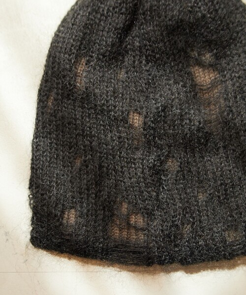 FREAK'S STORE(フリークスストア)の「RACAL/ラカル Mohair Damage Layered Knit Cap/モヘア ダメージレイヤード ニットキャップ(ニットキャップ/ビーニー・レディース・ナチュラル/グレー/ブラック/ラベンダー・ONE SIZE)」の13枚目の写真