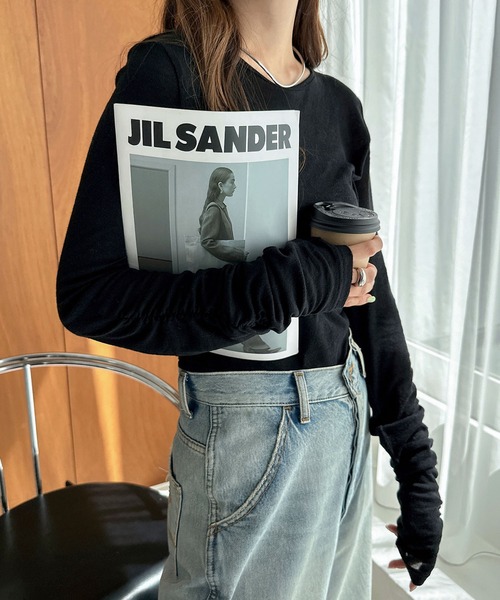 andme(アンドミー)の「シャーリングシアーリブトップス(Tシャツ/カットソー・レディース・杢グレー/アイボリー/ブラック/チャコールグレー・M)」の6枚目の写真