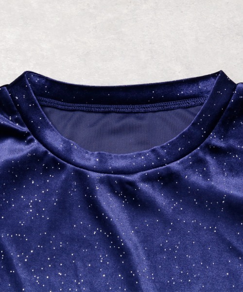 Rejoule（リジュール）の「フィンガーホールラメベロアトップス（Tシャツ/カットソー・レディース・ネイビー/ブラック/チャコールグレー・FREE）」の19枚目の写真