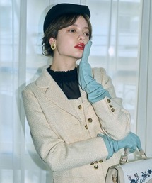 an another angelus | ゴールド釦ツイードショートジャケット/ananotherangelus(セットアップ)