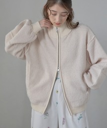 【MINERTE】loop yarn high neck knit blouson / アルパカジップハイネックニットブルゾン