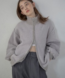【MINERTE】loop yarn high neck knit blouson / アルパカジップハイネックニットブルゾン