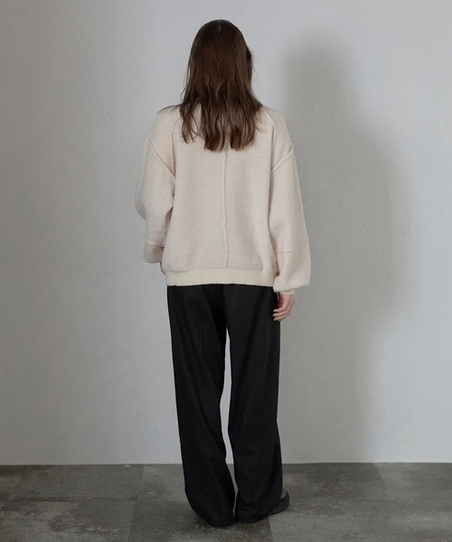 MINERTE】loop yarn high neck knit blouson / アルパカジップ