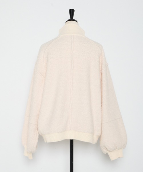 MINERTE】loop yarn high neck knit blouson / アルパカジップ