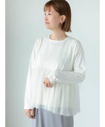 Lugnoncure | チュールドッキングカットソー(Tシャツ/カットソー)