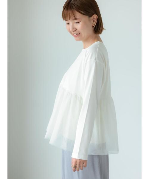 Lugnoncure(ルノンキュール)の「チュールドッキングカットソー(Tシャツ/カットソー・レディース・ブラック/オフホワイト・F)」の5枚目の写真
