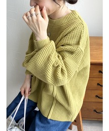 reca | ボリューム袖ワッフルニット(ニット/セーター)