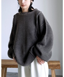 reca | ボリューム袖ワッフルニット(ニット/セーター)