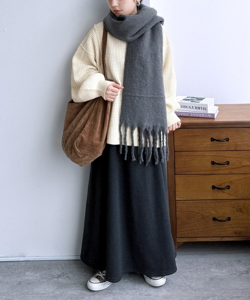 reca（レカ）の「ボリューム袖ワッフルニット（ニット/セーター・レディース・ライム/オートミール/チャコールグレー/レッド・M）」の18枚目の写真