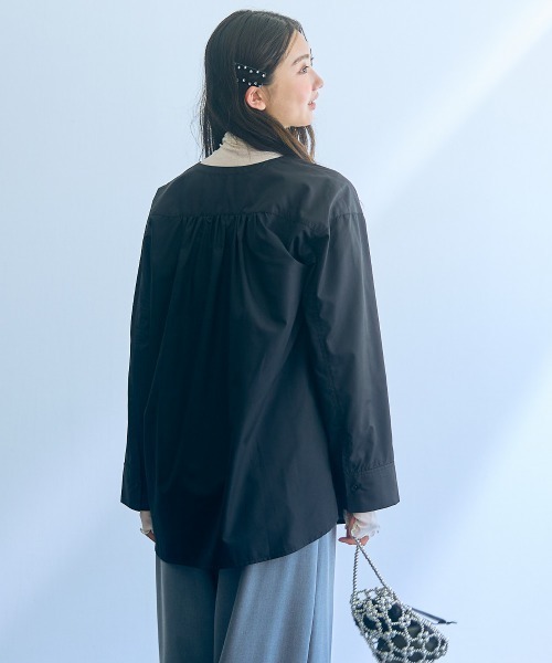 slattgir(スラットジール)の「高身長 ジップアップシャツ(トールサイズ)Essenave(シャツ/ブラウス・レディース・ブラック/オフホワイト・M/L/LL/3L)」の16枚目の写真
