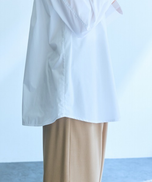 slattgir(スラットジール)の「高身長 ジップアップシャツ(トールサイズ)Essenave(シャツ/ブラウス・レディース・ブラック/オフホワイト・M/L/LL/3L)」の21枚目の写真