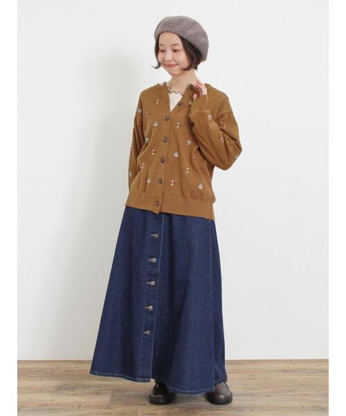 Samansa Mos2(サマンサ モスモス)の「花刺繍カーディガン(カーディガン/ボレロ・レディース・ブルー/マスタード/キナリ/ブラック・F)」の13枚目の写真