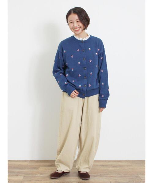 Samansa Mos2(サマンサ モスモス)の「花刺繍カーディガン(カーディガン/ボレロ・レディース・ブルー/マスタード/キナリ/ブラック・F)」の19枚目の写真