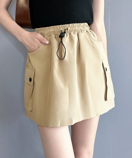 Silly(シリー)の「カーゴミニスカート(スカート・レディース・グレー/アイボリー/ブラック/カーキ/ピンク・SMALL/MEDIUM/LARGE)」の5枚目の写真