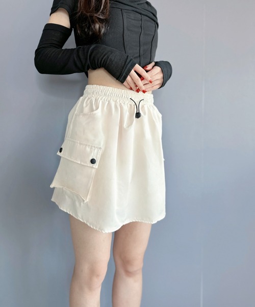 Silly(シリー)の「カーゴミニスカート(スカート・レディース・グレー/アイボリー/ブラック/カーキ/ピンク・SMALL/MEDIUM/LARGE)」の13枚目の写真