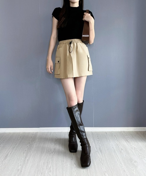 Silly(シリー)の「カーゴミニスカート(スカート・レディース・グレー/アイボリー/ブラック/カーキ/ピンク・SMALL/MEDIUM/LARGE)」の19枚目の写真