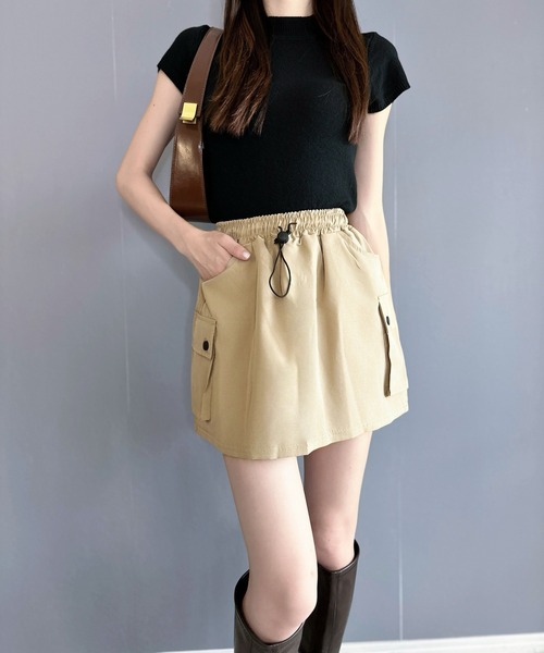 Silly(シリー)の「カーゴミニスカート(スカート・レディース・グレー/アイボリー/ブラック/カーキ/ピンク・SMALL/MEDIUM/LARGE)」の22枚目の写真