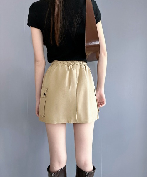 Silly(シリー)の「カーゴミニスカート(スカート・レディース・グレー/アイボリー/ブラック/カーキ/ピンク・SMALL/MEDIUM/LARGE)」の21枚目の写真