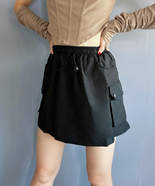 Silly(シリー)の「カーゴミニスカート(スカート・レディース・グレー/アイボリー/ブラック/カーキ/ピンク・SMALL/MEDIUM/LARGE)」の8枚目の写真