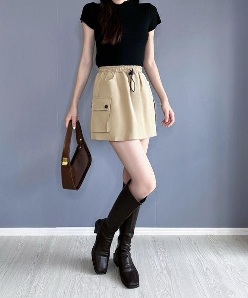 Silly(シリー)の「カーゴミニスカート(スカート・レディース・グレー/アイボリー/ブラック/カーキ/ピンク・SMALL/MEDIUM/LARGE)」の20枚目の写真