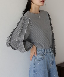 フリルスリーブブラウス