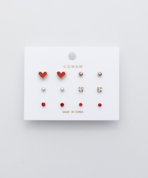 ciite'（シーテ）の「ピアス 6セット / pierce 6 set（ピアス（両耳用）・レディース・ブラック/ピンク/ホワイト/レッド・FREE）」の4枚目の写真