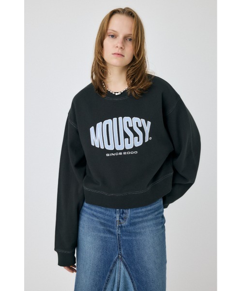 moussy - MOUSSY STUDIOWEAR SW ロゴネックプルオーバー ライトブラック ZOZO限定カラー】【新色追加】OLD ENGLISH