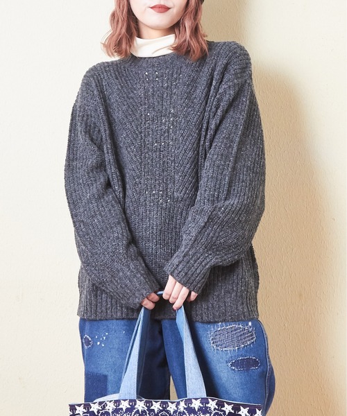 【セール】アンティークニットアイレットプルオーバー（ニット/セーター）｜CUBE SUGAR（キューブシュガー）