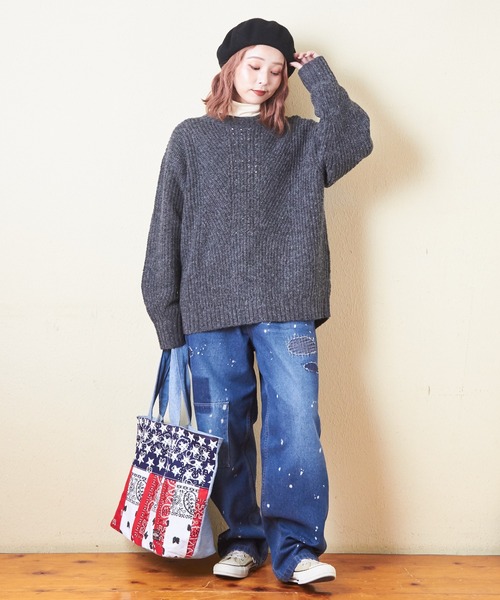 【セール】アンティークニットアイレットプルオーバー（ニット/セーター）｜CUBE SUGAR（キューブシュガー）