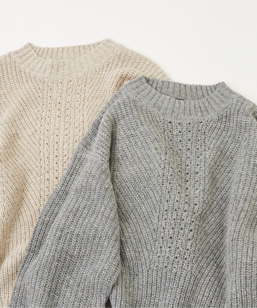 【セール】アンティークニットアイレットプルオーバー（ニット/セーター）｜CUBE SUGAR（キューブシュガー）