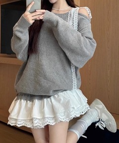 RIB MIX DENIM BUSTIER（その他トップス）｜Ameri（アメリ）の