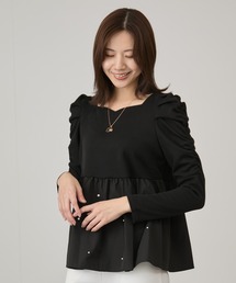 Jayro（ジャイロ）の「パール使いペプラムプルオーバー（Tシャツ/カットソー）」