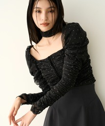 LILY BROWN | ガーデンプリントチュールトップス(Tシャツ/カットソー)