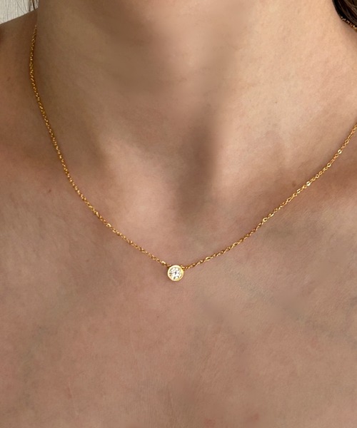 ciite' surgical stainless（シーテサージカルステンレス）の「【 金属アレルギー対応 】 ブライトストーンネックレス サージカルステンレス（ネックレス・レディース・シルバー/ゴールド・FREE）」の8枚目の写真