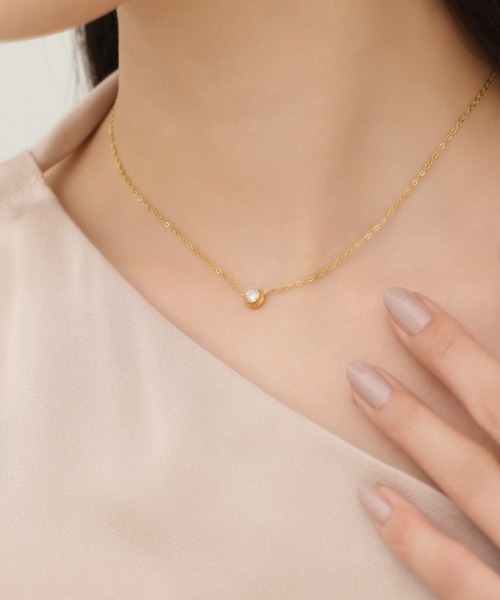 ciite' surgical stainless（シーテサージカルステンレス）の「【 金属アレルギー対応 】 ブライトストーンネックレス サージカルステンレス（ネックレス・レディース・シルバー/ゴールド・FREE）」の12枚目の写真