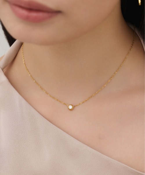 ciite' surgical stainless（シーテサージカルステンレス）の「【 金属アレルギー対応 】 ブライトストーンネックレス サージカルステンレス（ネックレス・レディース・シルバー/ゴールド・FREE）」の14枚目の写真