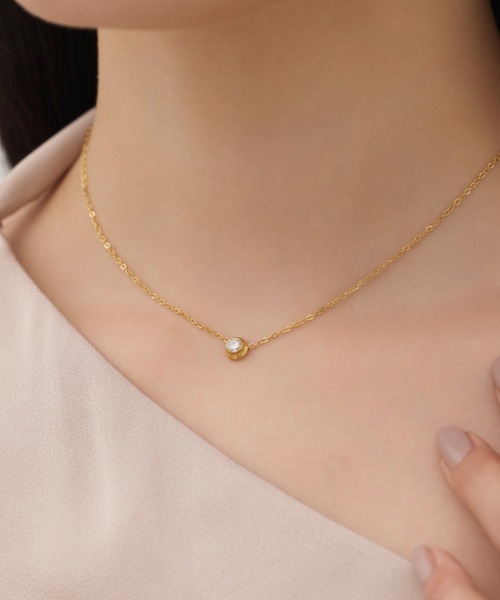 ciite' surgical stainless（シーテサージカルステンレス）の「【 金属アレルギー対応 】 ブライトストーンネックレス サージカルステンレス（ネックレス・レディース・シルバー/ゴールド・FREE）」の13枚目の写真