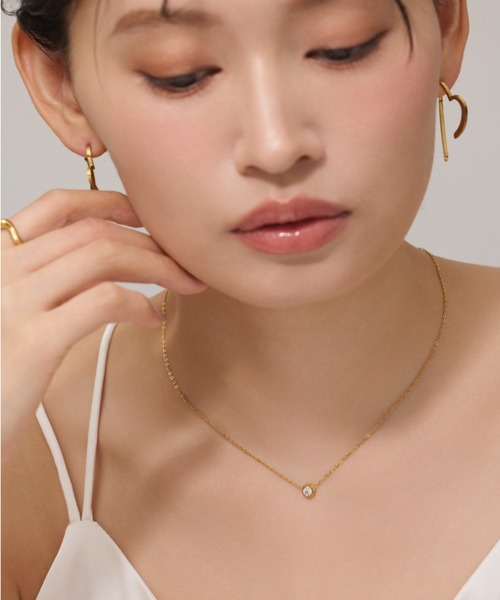 ciite' surgical stainless（シーテサージカルステンレス）の「【 金属アレルギー対応 】 ブライトストーンネックレス サージカルステンレス（ネックレス・レディース・シルバー/ゴールド・FREE）」の17枚目の写真