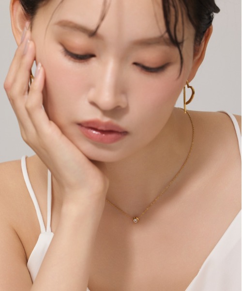 ciite' surgical stainless（シーテサージカルステンレス）の「【 金属アレルギー対応 】 ブライトストーンネックレス サージカルステンレス（ネックレス・レディース・シルバー/ゴールド・FREE）」の18枚目の写真