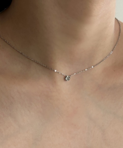 ciite' surgical stainless（シーテサージカルステンレス）の「【 金属アレルギー対応 】 ブライトストーンネックレス サージカルステンレス（ネックレス・レディース・シルバー/ゴールド・FREE）」の20枚目の写真