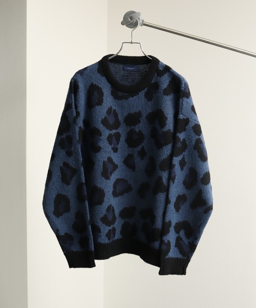 【美品】Maison Special 20AW レオパードクルーネックニット 美品】Maison Special 20AW レオパードクルーネックニット