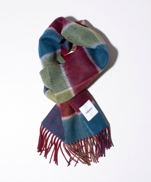 GLOSTER（グロスター）の「【GLOSTER/グロスター】カシミヤブレンドウールマフラー リバーシブル (無地/チェック)（マフラー・メンズ・ブルー系その他2/ブルー系その他3/ブラック系その他2/ブルー/ブラック系その他/グリーン/レッド/ブルー系その他/ネイビー/ベージュ・FREE）」の10枚目の写真