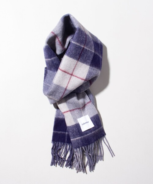 GLOSTER（グロスター）の「【GLOSTER/グロスター】カシミヤブレンドウールマフラー リバーシブル (無地/チェック)（マフラー・メンズ・ブルー系その他2/ブルー系その他3/ブラック系その他2/ブルー/ブラック系その他/グリーン/レッド/ブルー系その他/ネイビー/ベージュ・FREE）」の9枚目の写真